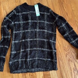 Black and White Plaid Sweater